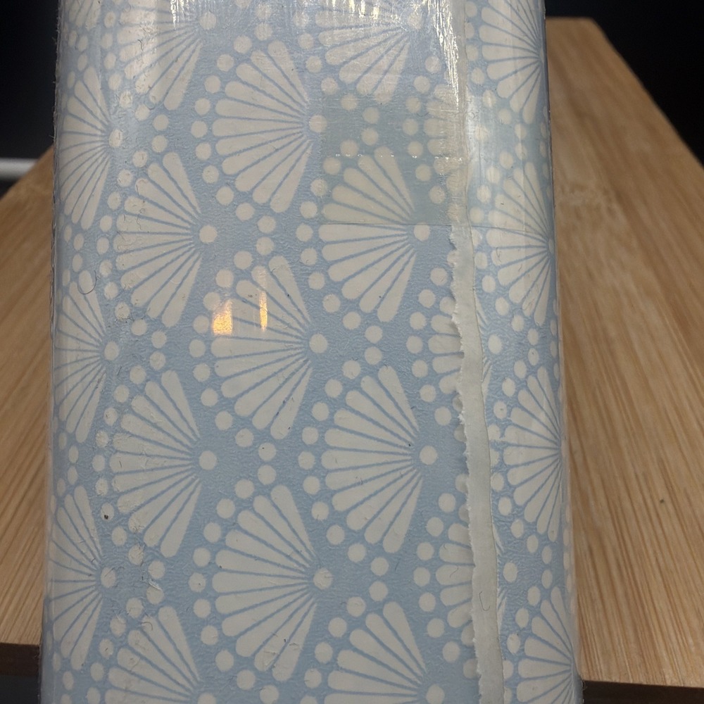 Vtg Magic Cover Drawer Shelf Liner Self Adhesive 3 Yards Blue White Shells Retro